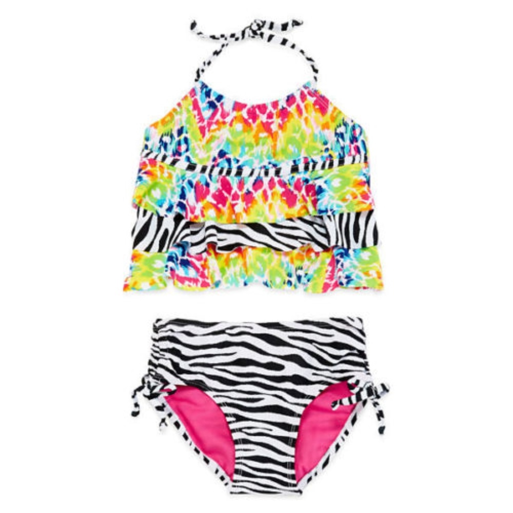 Big Chill Triple Tier 2-pc.Tankini Swimsuit Girls